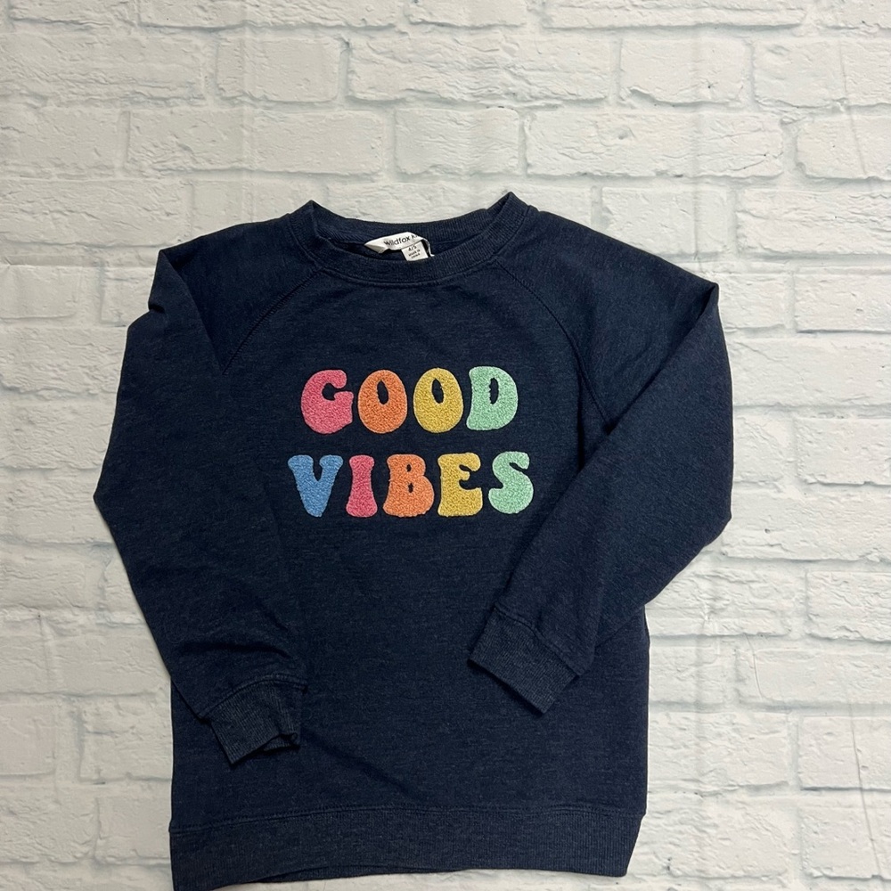 Wildfox Navy 'Good Vibes' Kids Sweatshirt